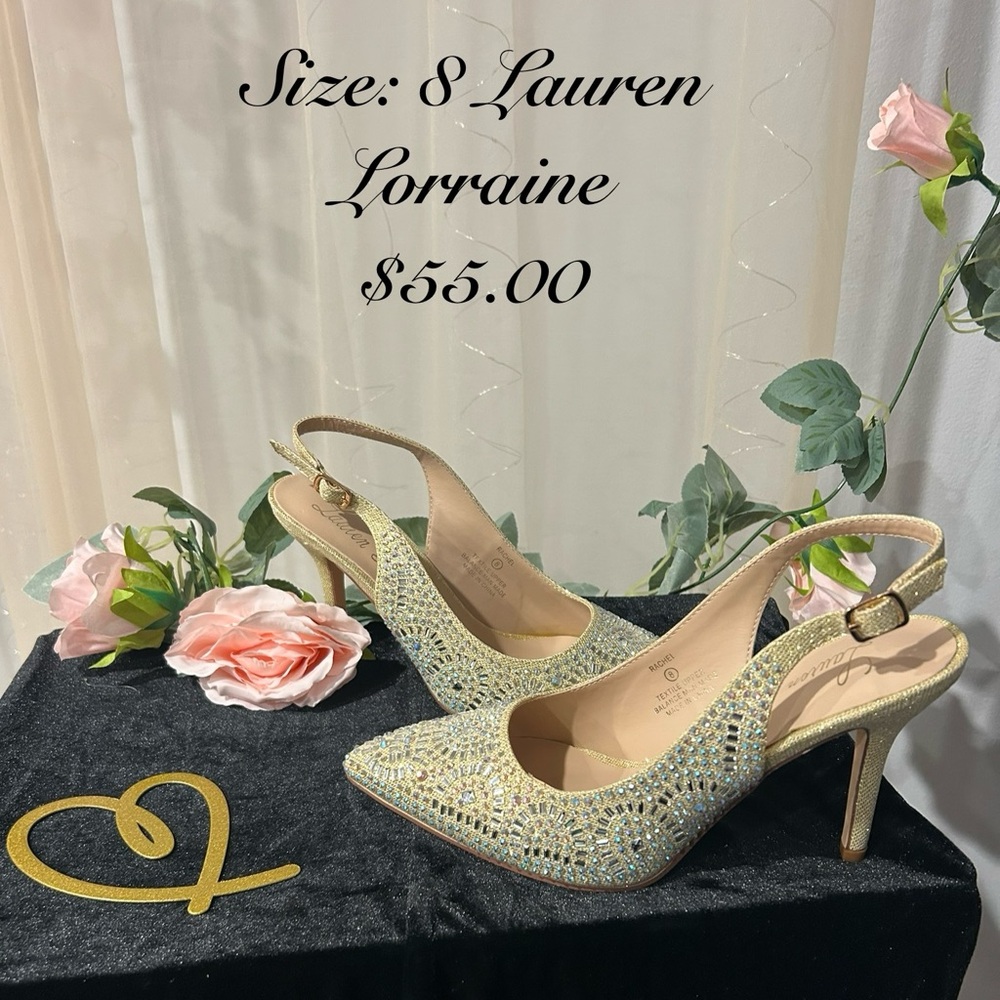 Lauren Lorraine Gold and Silver Embellished Heels